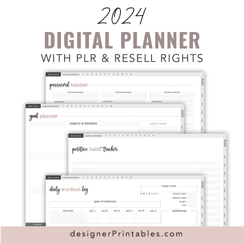 indesign digital planner you can sell, plr digital planners with resell license, plr planner, plr digital products, plr trend, plr digital products 2023, plr digital products 2024