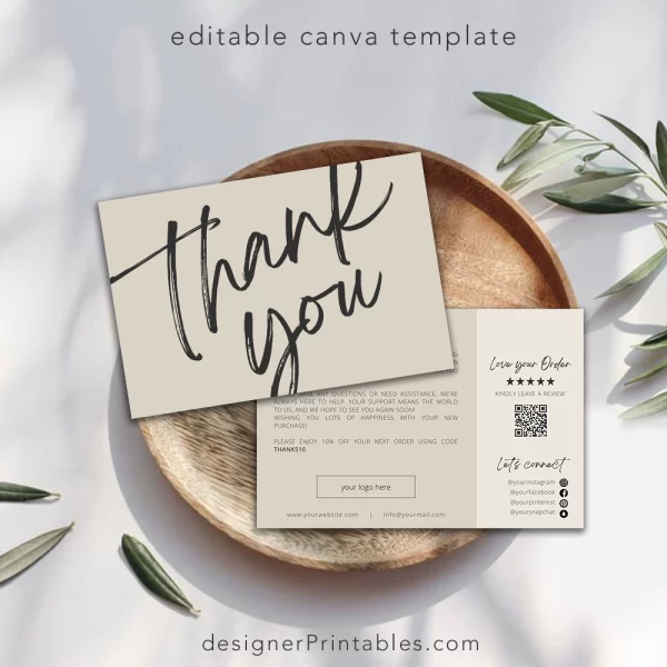 Thank You Card – Minimalist – Canva Template