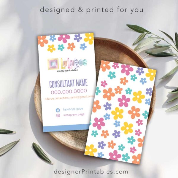 Business Card – Retro Flowers – Canva Template