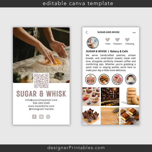 Business Card – Baker Bakery Cafe – Canva Template