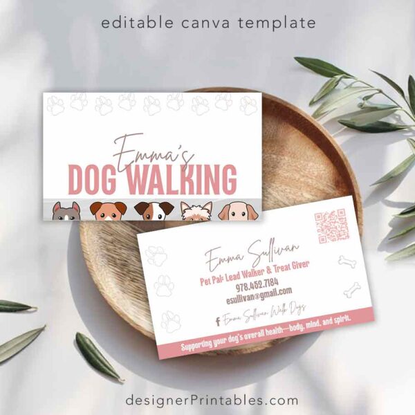 Business Card – Dog Walker – Canva Template