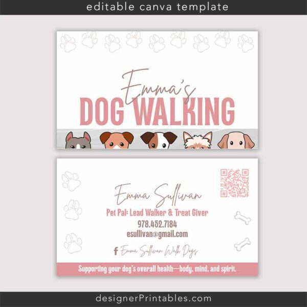 Business Card – Dog Walker – Canva Template