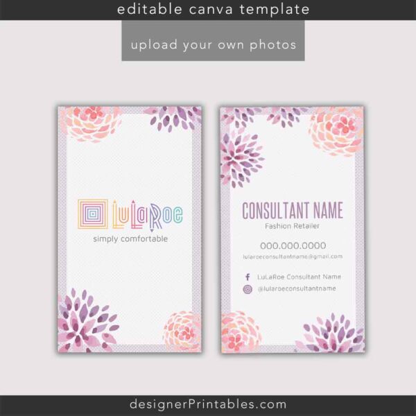 Business Card – Lularoe Flowers – Canva Template