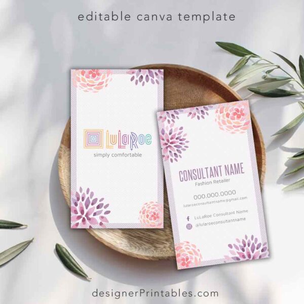 Business Card – Lularoe Flowers – Canva Template