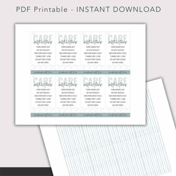 Care Instructions –  PDF Printable