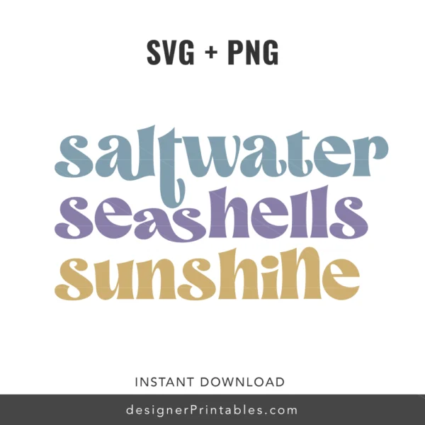 Saltwater Seashells Sunsets SVG PNG
