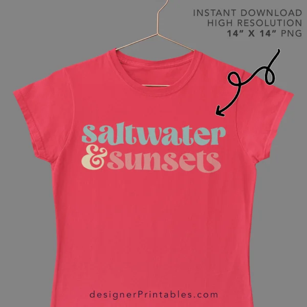 Saltwater and Sunsets – Retro Lettered SVG + PNG