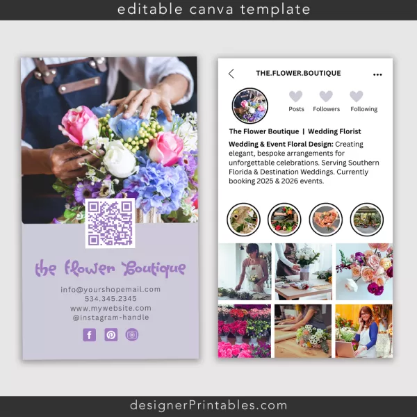Florist Business Card – Instagram Style – Canva Template