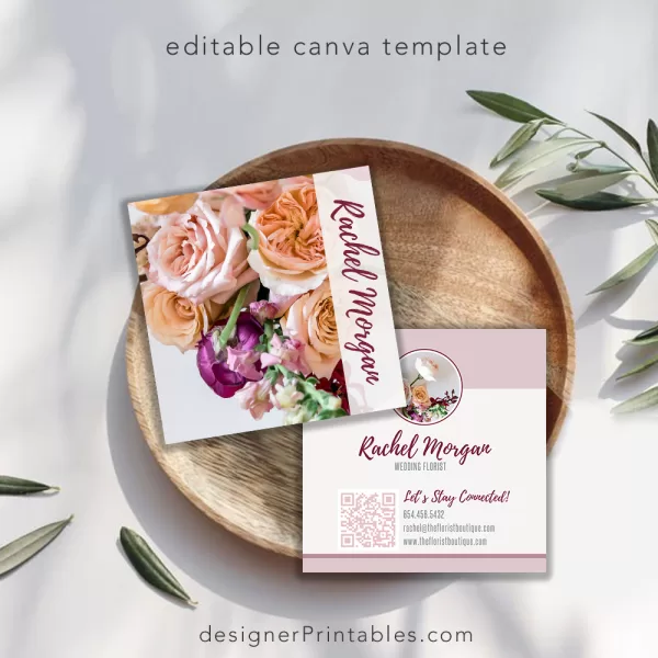 Florist Business Card – Square – Canva Template