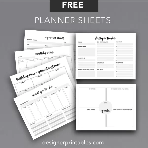 FREE Business Planner Sheets PDF Printable