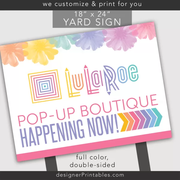 LuLaRoe PopUp Boutique Yard Sign – flowers