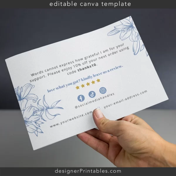 Thank You Card Canva Template | Simple Floral