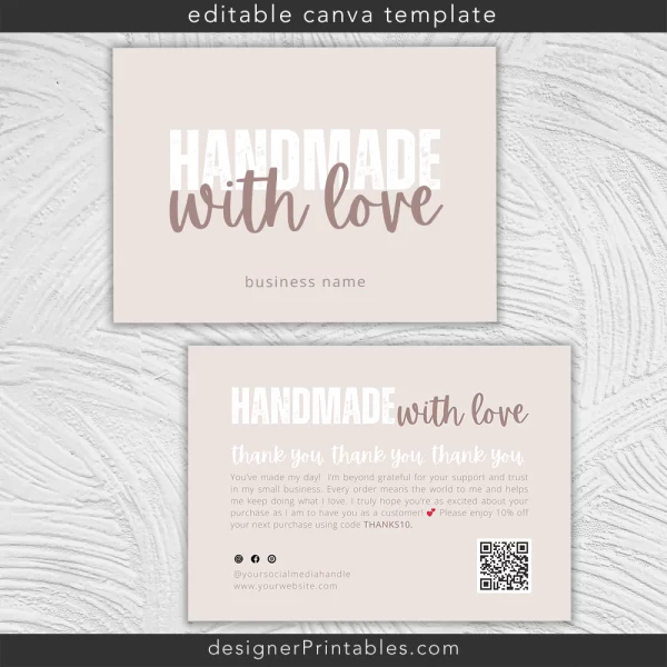 Thank You Card Canva Template | Boho Chic Maker