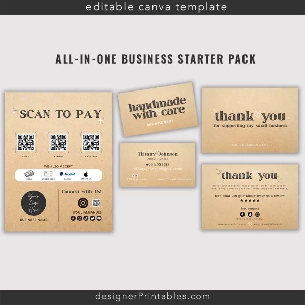 Business Starter Bundle Canva Template | Rustic Kraft