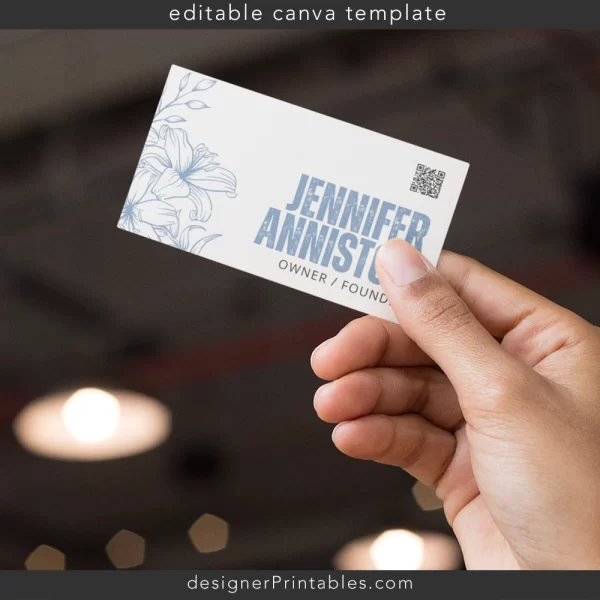 Business Card Canva Template | Delicate Floral
