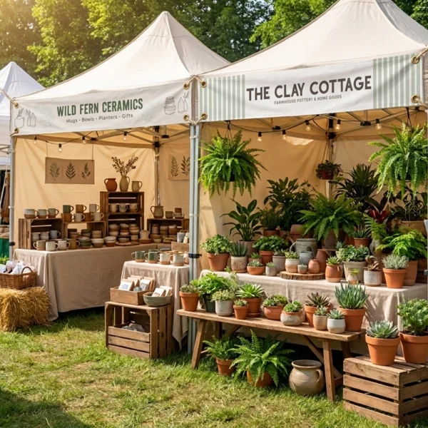 Custom Farmers Market & Craft Fair Top Tent Banner (10′ x 1′)