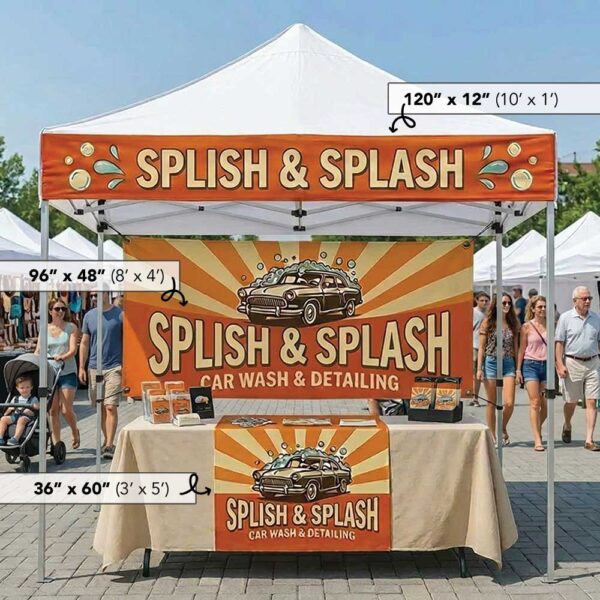Custom Farmers Market & Craft Fair Top Tent Banner (10′ x 1′)