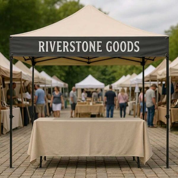 Custom Farmers Market & Craft Fair Top Tent Banner (10′ x 1′)